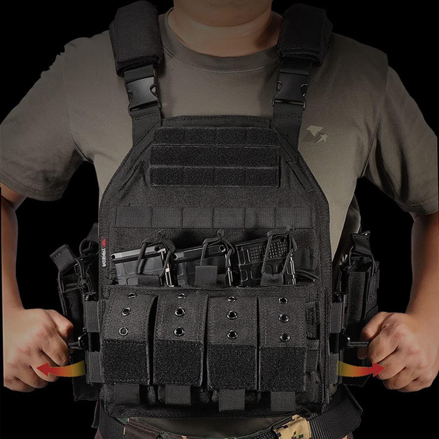 Chaleco táctico, Molle Airsoft Chaleco de Chaleco táctico Placa Placer Swat Pesca Pesca Caza Paintball Chaleco Militar Armadura Armadura Policía Chaleco para Entrenar Juegos de Paintball