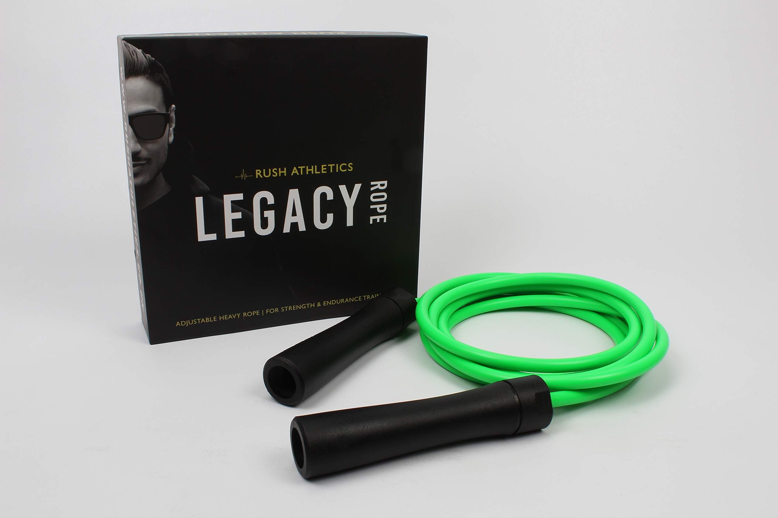 RUSH ATHLETICS Legacy Weighted Jump Rope - Best for Weight Loss Fitness Training - Strength Power - Adjustable 10ft Heavy Jump Rope
