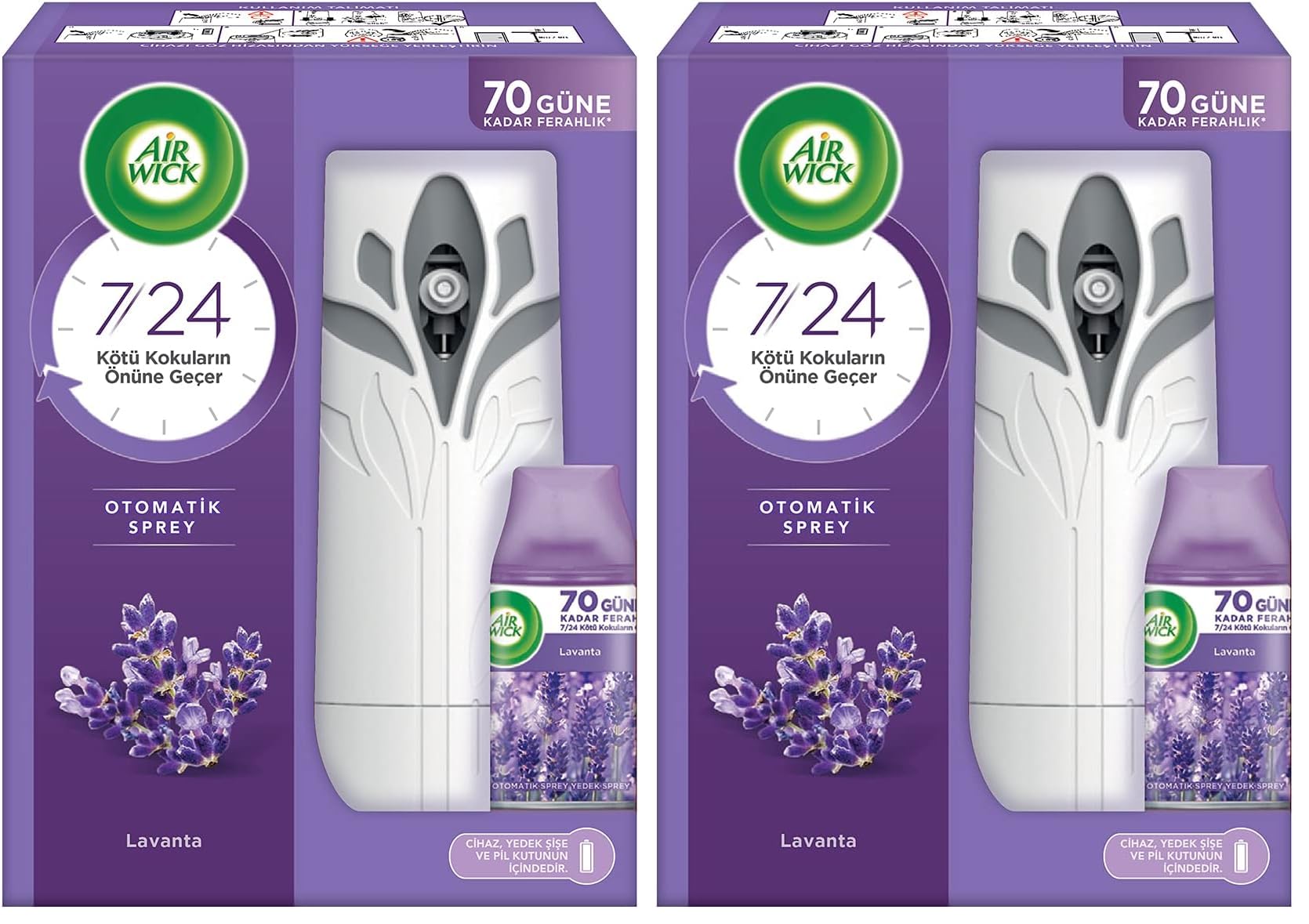Air Wick Freshmatic Otomatik Sprey & Lavanta Yedek Sprey Oda Kokusu Kiti (2 paketi)