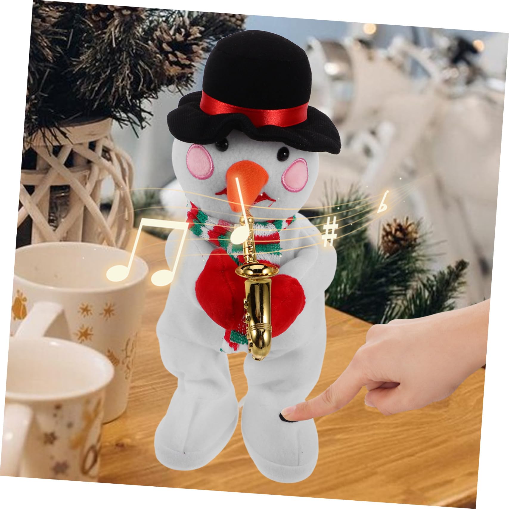 Muñeco de Peluche Eléctrico Navideño con y Movimiento Figura de Muñeco de para Decoración de Hogar Oficina y Tiendas Invierno