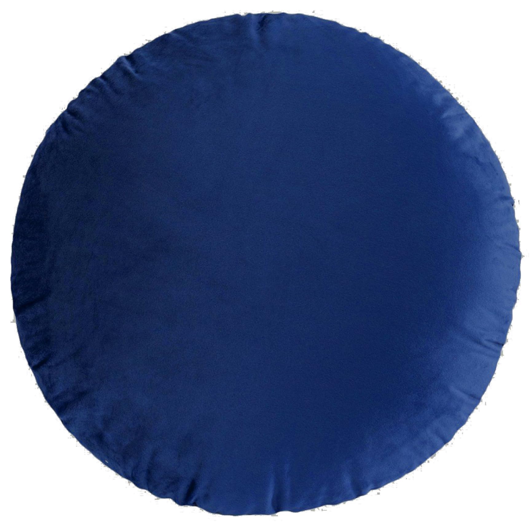 NASSMOSSE Round Throw Pillow Covers, 18 * 18 inch Decorative Pillow Case Soft Warm Velvet Pillowcase Farmhouse Boho Cushion Covers for Sofa Living Room Bed Home Decor (Dark Blue)