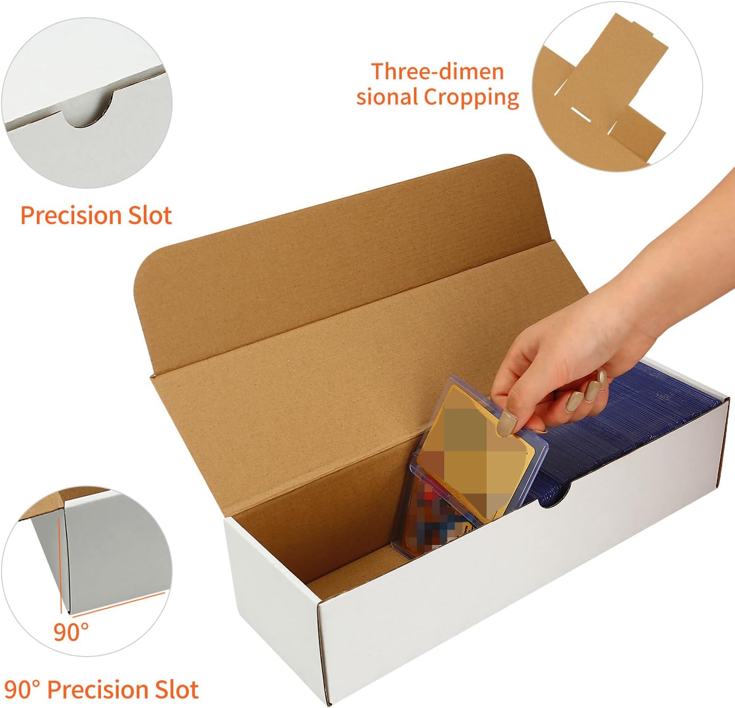 4-Pack • 3200-Count Trading/Gaming Card Box – Fits Toploaders & Sports Cards – Heavy-Duty Cardboard Organizer