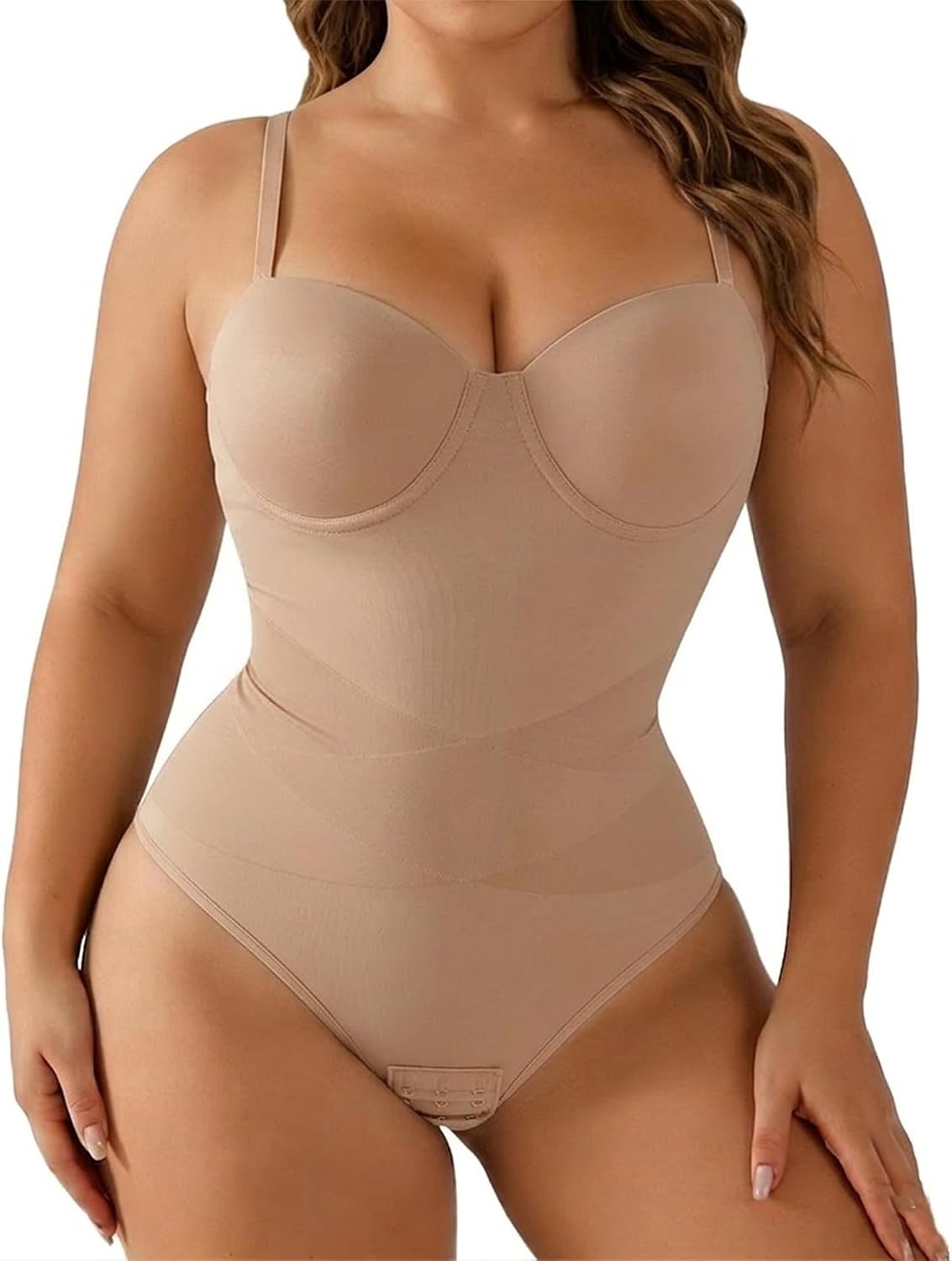 JOSHIEN Shapewear Bodysuit for Women Tummy Control Waist Trainer Body Shaper with Built-in Bra Underwire Compression Bodysuit