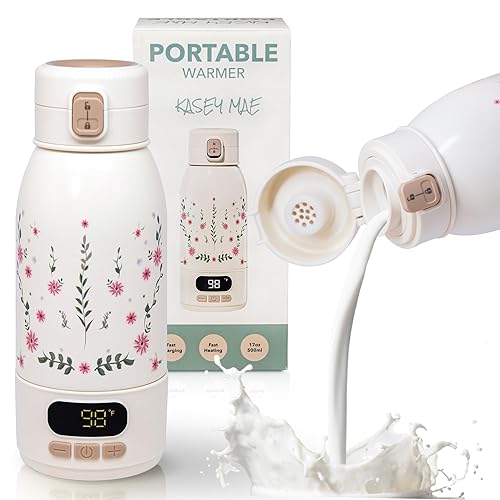 Calentador de botellas portátil para viajes, capacidad de 17 onzas, calentamiento rápido para leche y agua, calentador de leche portátil adecuado