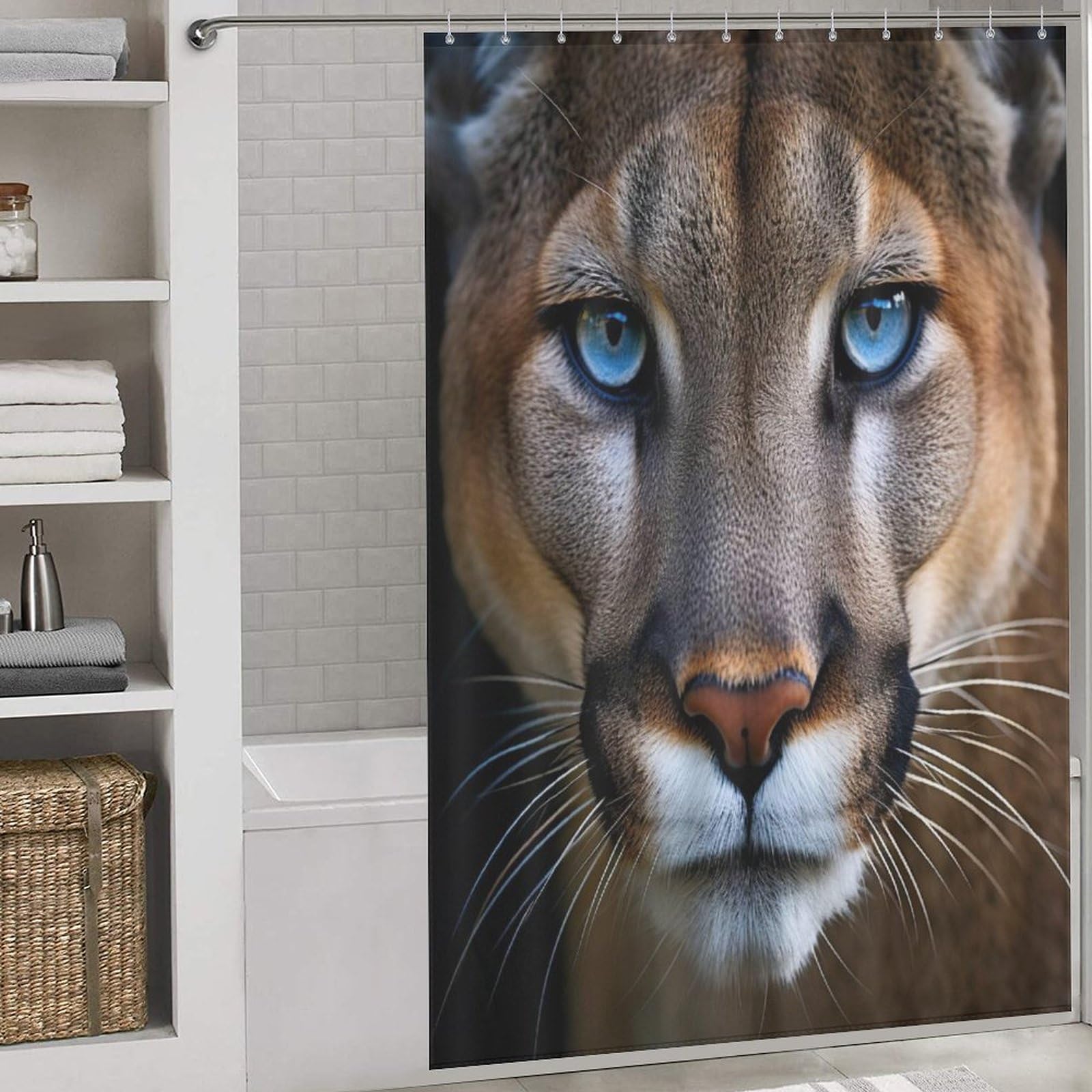 Rideau de douche lion pour transformer la décoration de votre salle de bain familiale