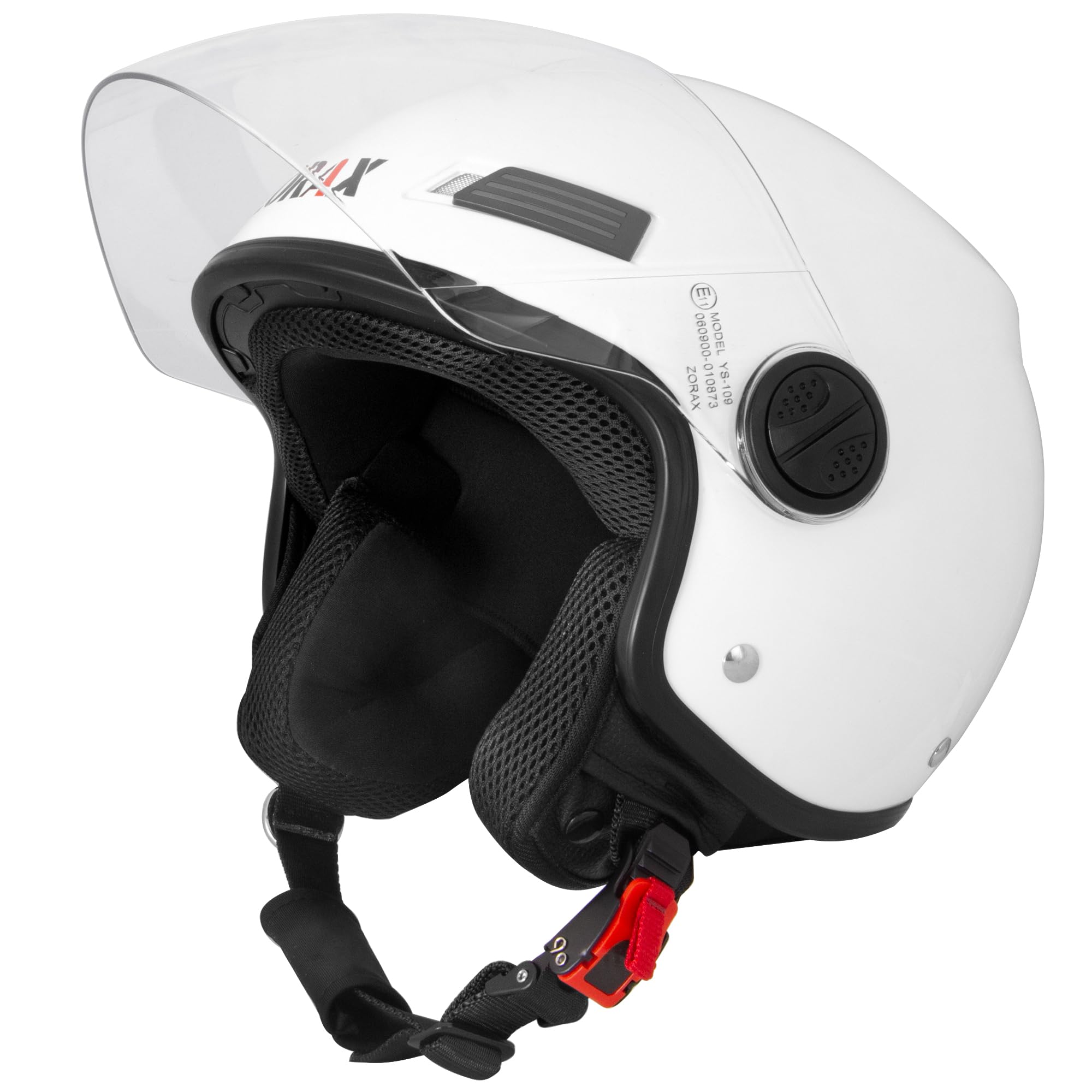 Casco Protector de Motocicleta Zorax Blanco Talla S ECE 2206 Con Visor 8