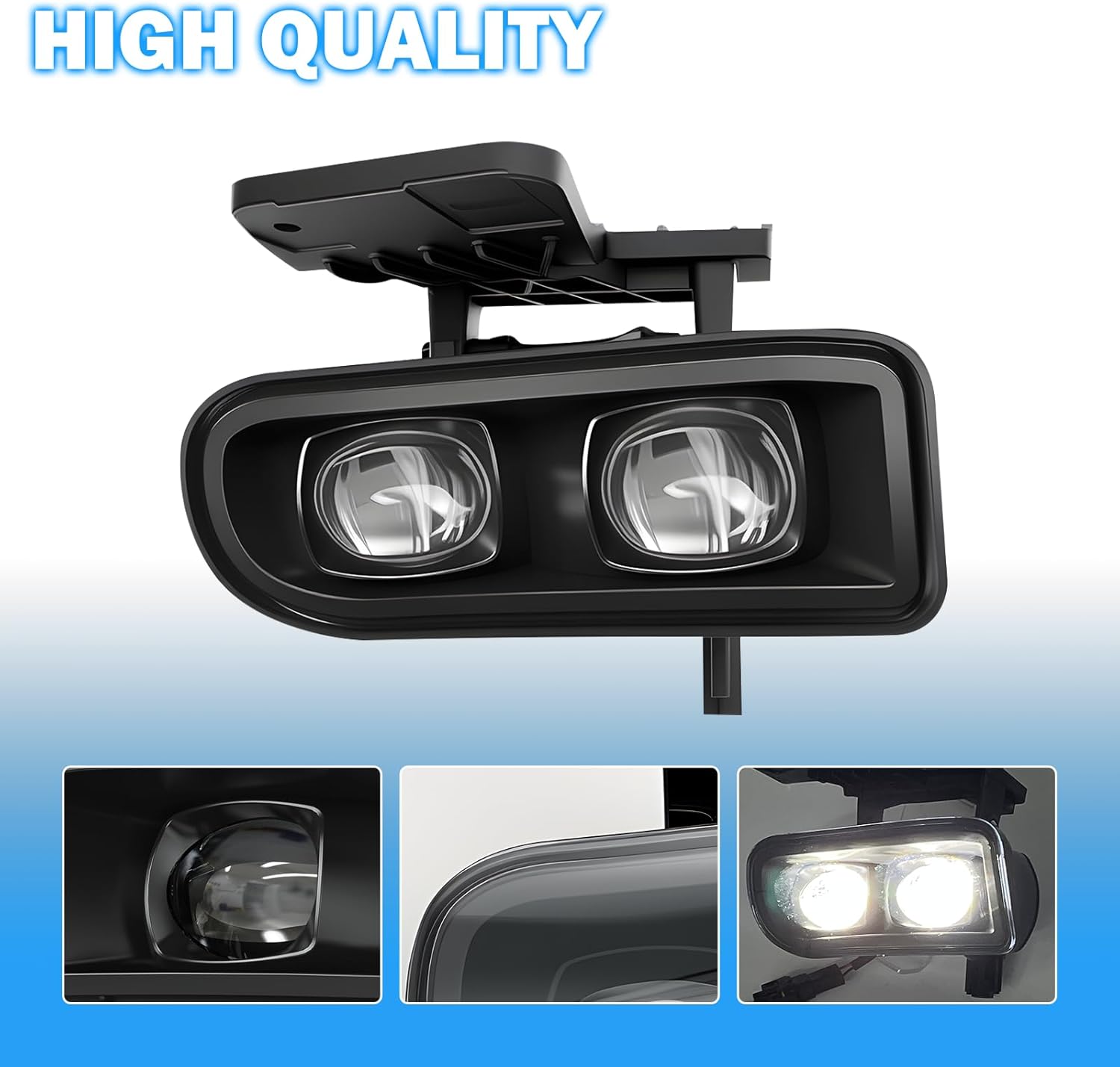 LED Fog Lights Compatible With 2000 2001 2002 2003 2004 2005 2006 GMC Yukon Pickup Truck / 1999 2000 2001 2002 GMC Sierra, A Pair Of Fog Lamps With Housing And Clear Lens