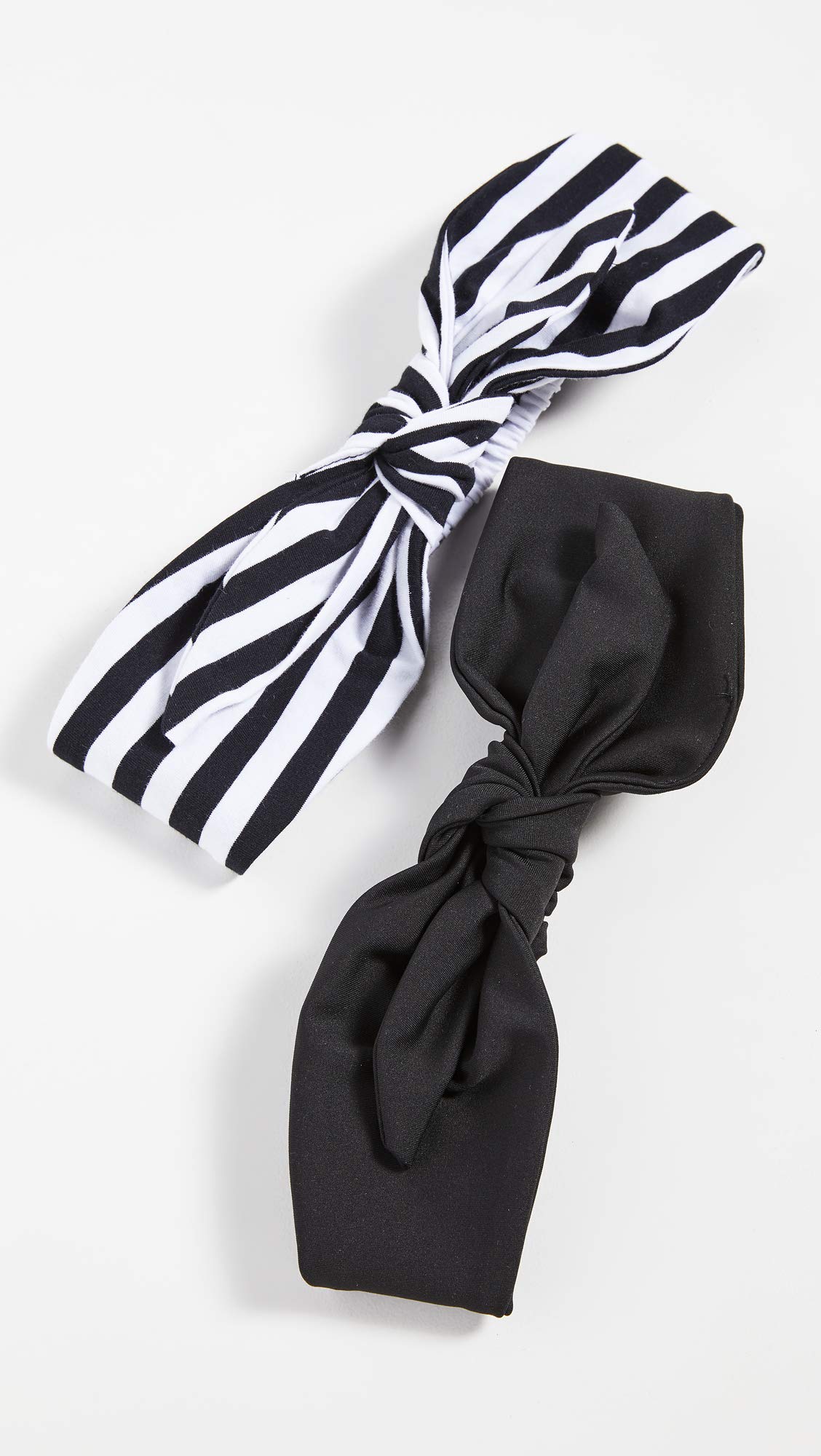 Lele Sadoughi - Set of 2 Betty Headbands Lele Sadoughi Set of 2 Betty Headbands Striped Solid Black  main image 3