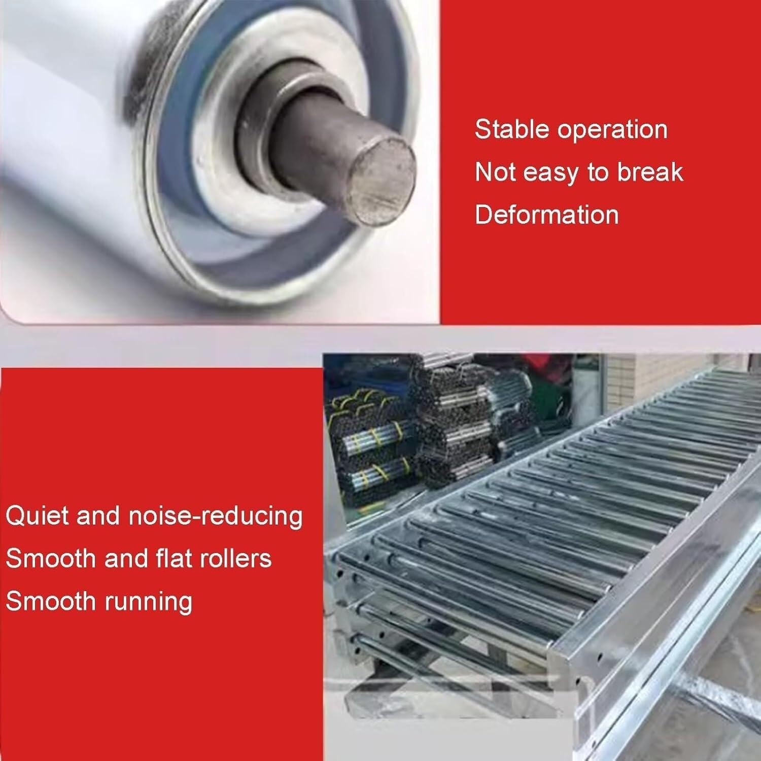 Trasportatore a rulli in acciaio resistente, 40x100CM, ideale per il carico e lo scarico del magazzino, design modulare zincato per una movimentazione efficiente dei materiali