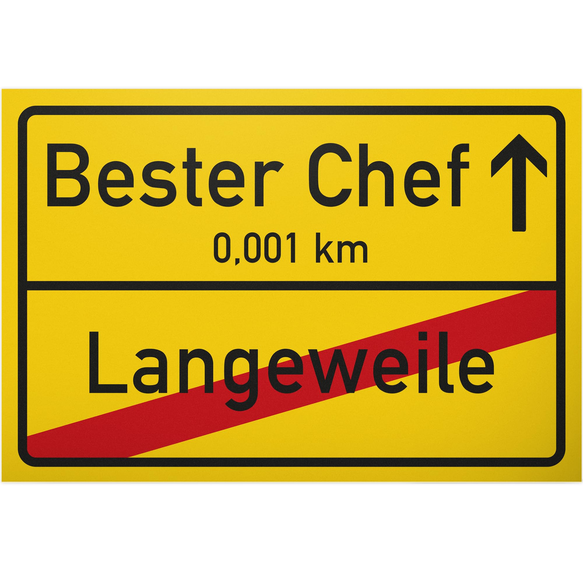 DankeDir! Bester Chef Ortsschild 30 x 20 cm - Schild Türschild Büro Geschenkidee Geburtstagsgeschenk Chef Kleines Geschenk Geburtstag vom Vorgesetzten Lustige Überraschung im Office