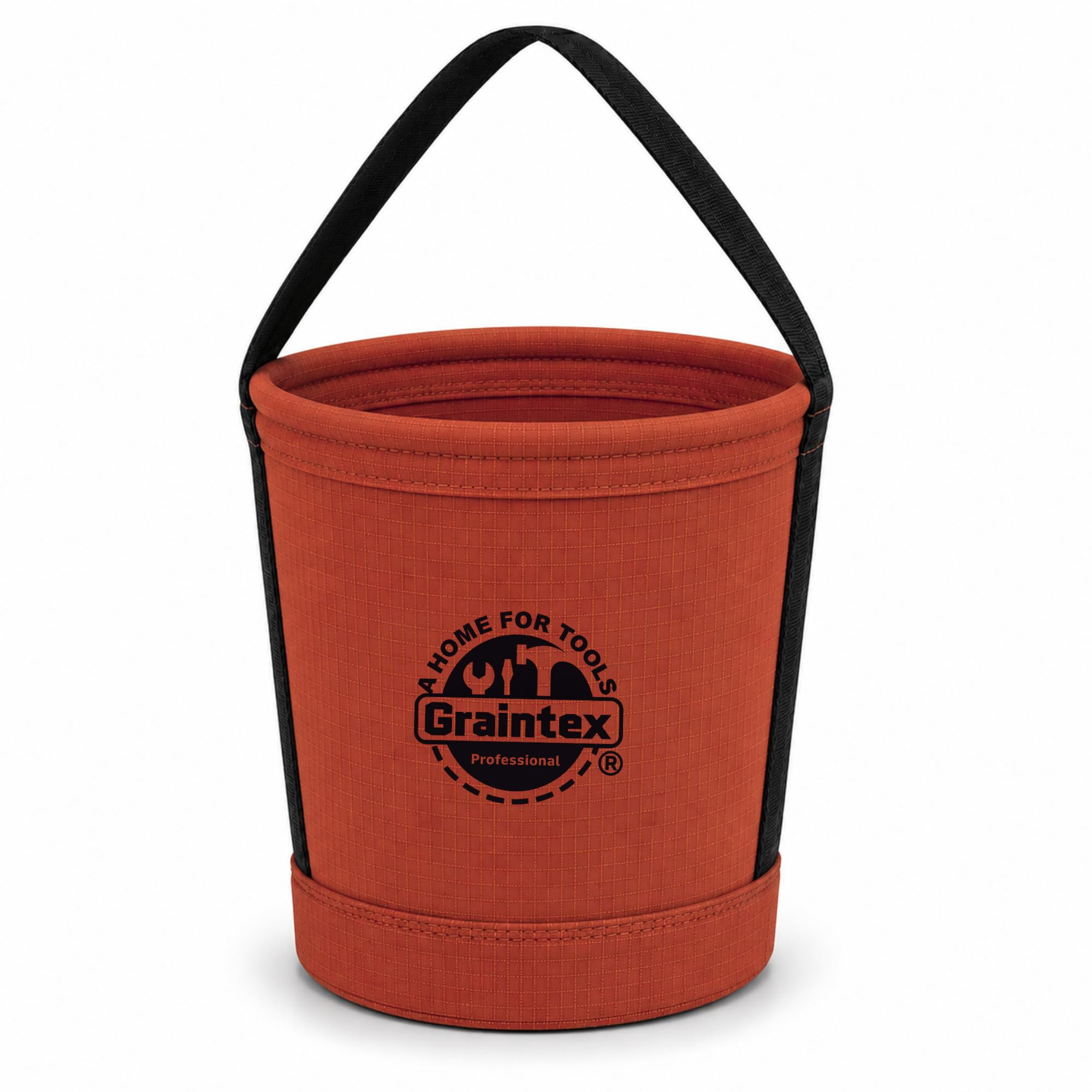 Graintex Secchio multiuso in tela, 30,5 x 25,4 x 38,1 cm, con base conica, base rinforzata e maniglia per il trasporto, tela ripstop, borsa multiuso per cantiere, giardinaggio, uso domestico, ruggine