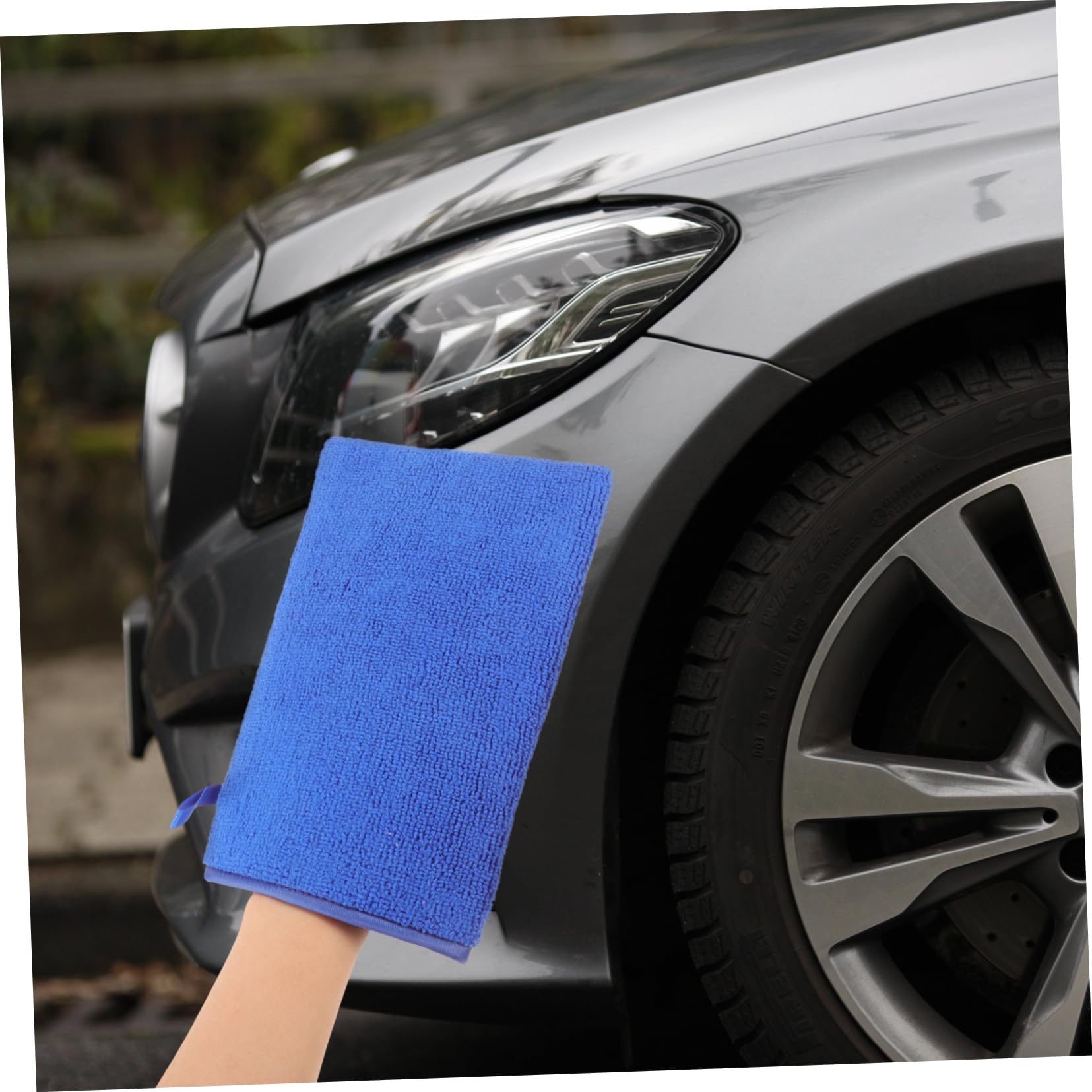 ULTECHNOVO 3piezas Guante Vado De Arcilla para Automóviles Manopla De Limpieza Reutilizable Toalla De Microfibra para Detailing y Pulido Elimina Contaminantes Pintura Azul
