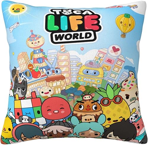 GLGFAS Toca Anime Boca - Funda de almohada decorativa de 18 x 18 pulgadas, funda cuadrada para sala de estar, dormitorio, sofá, autos