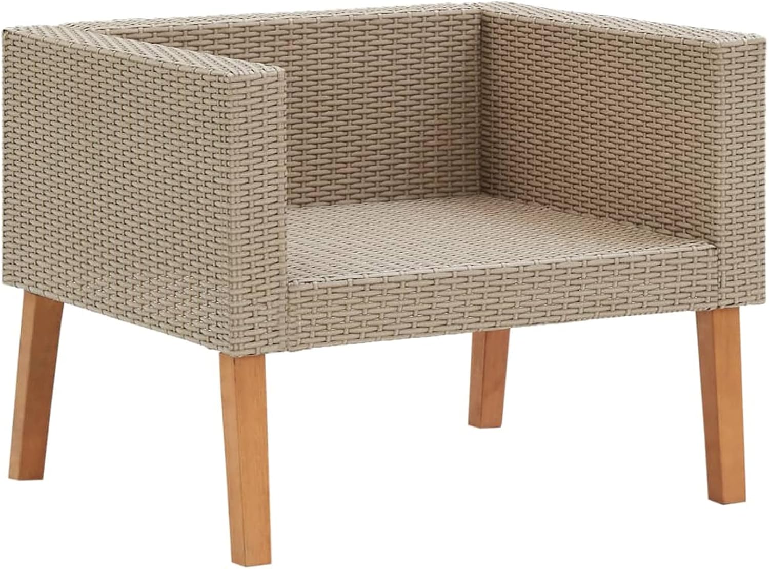 Patio Conversation Sets,Patio Couch,Outdoor Sectional Furniture,4 Piece Patio Set with Cushions Poly Rattan Beige