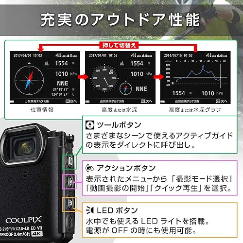 Miniatura 3 de Nikon Cámara digital COOLPIX W300 COOLPIX Camuflaje Cámara impermeable