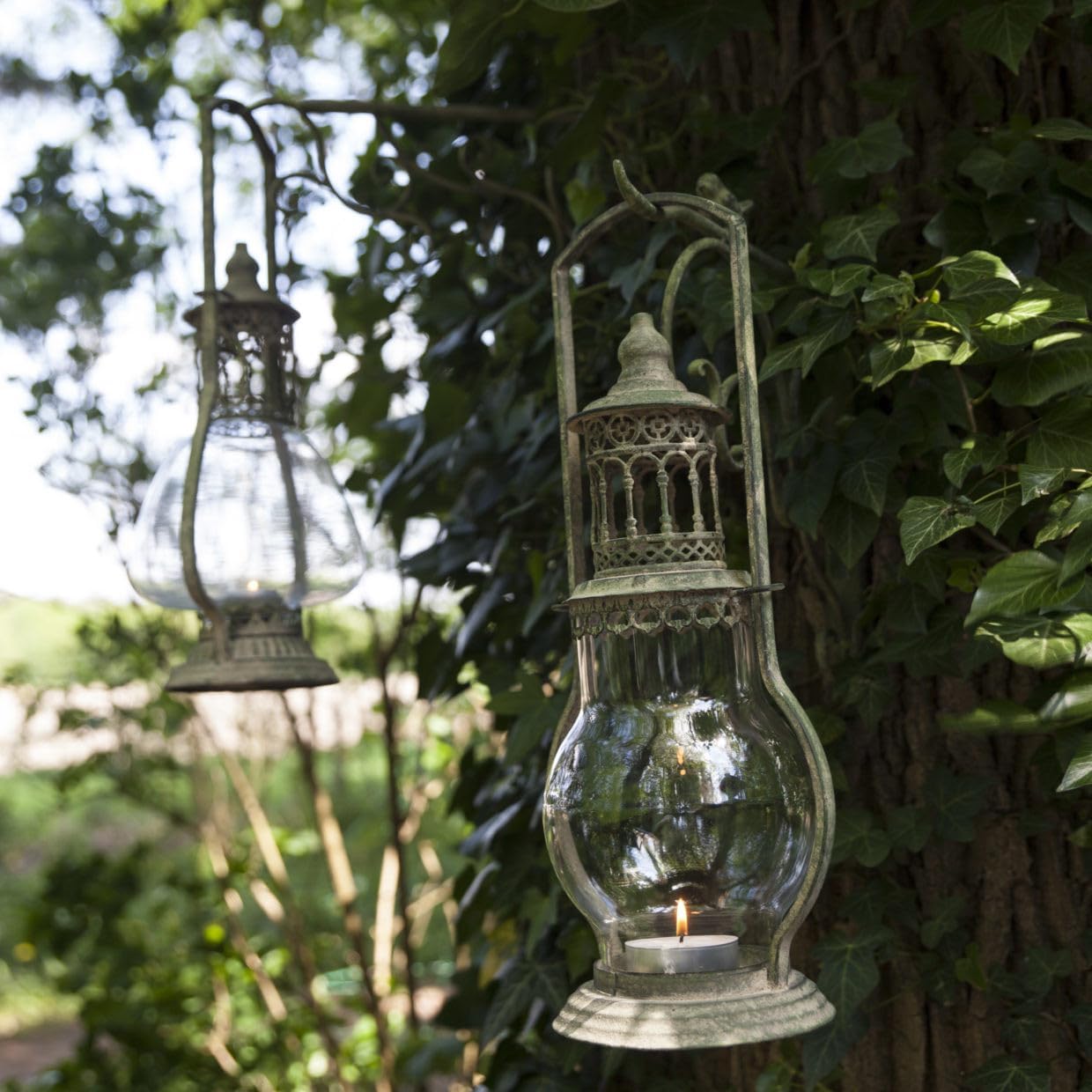 Esschert Design AM85 Aged Metal Green Lantern Assortment