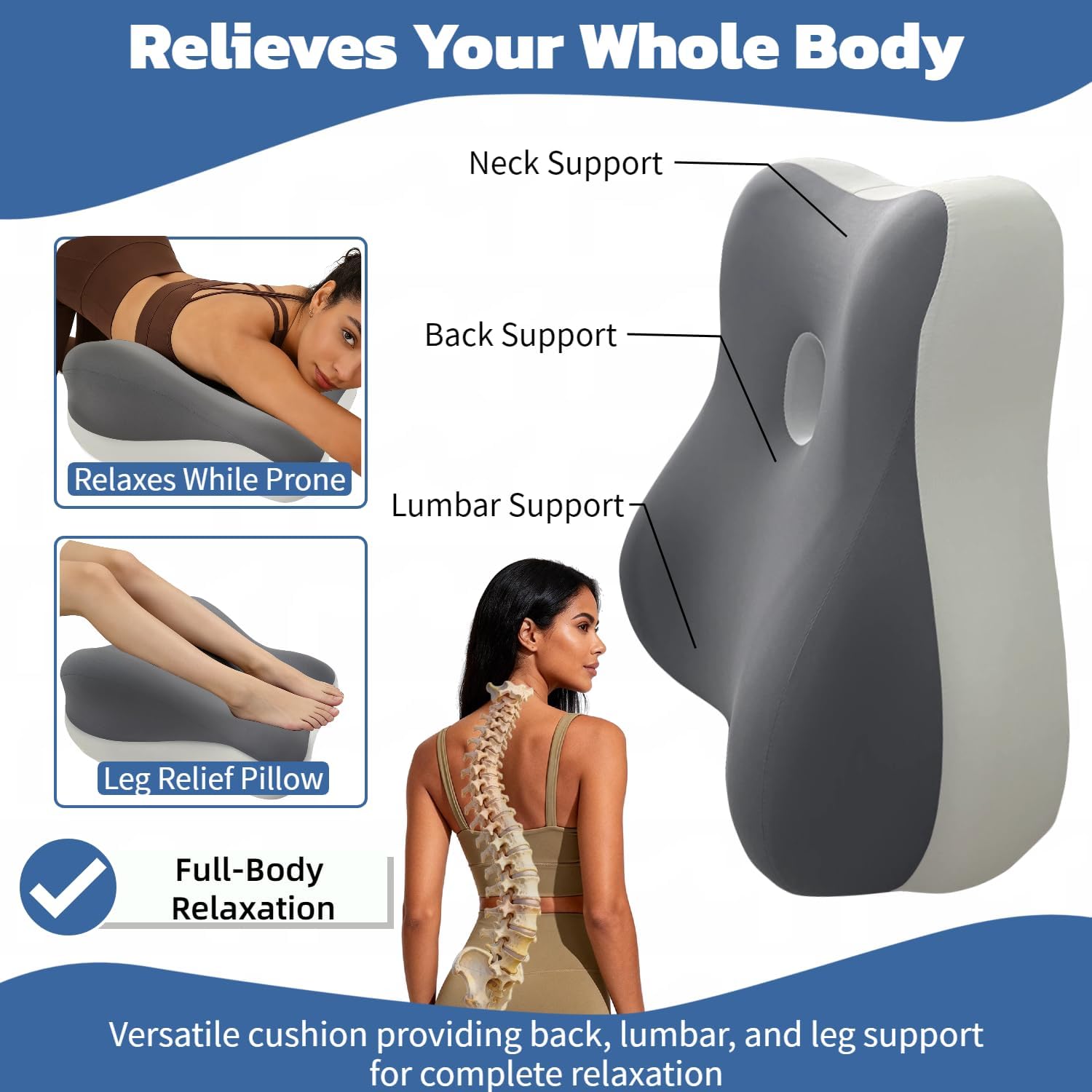Sex Pillow Butt Cushion Furniture, Support Foam Pillows for Couples and Pregnant Women, Ideal for Sitting, Lying and Relaxation at Home (Black Grey)