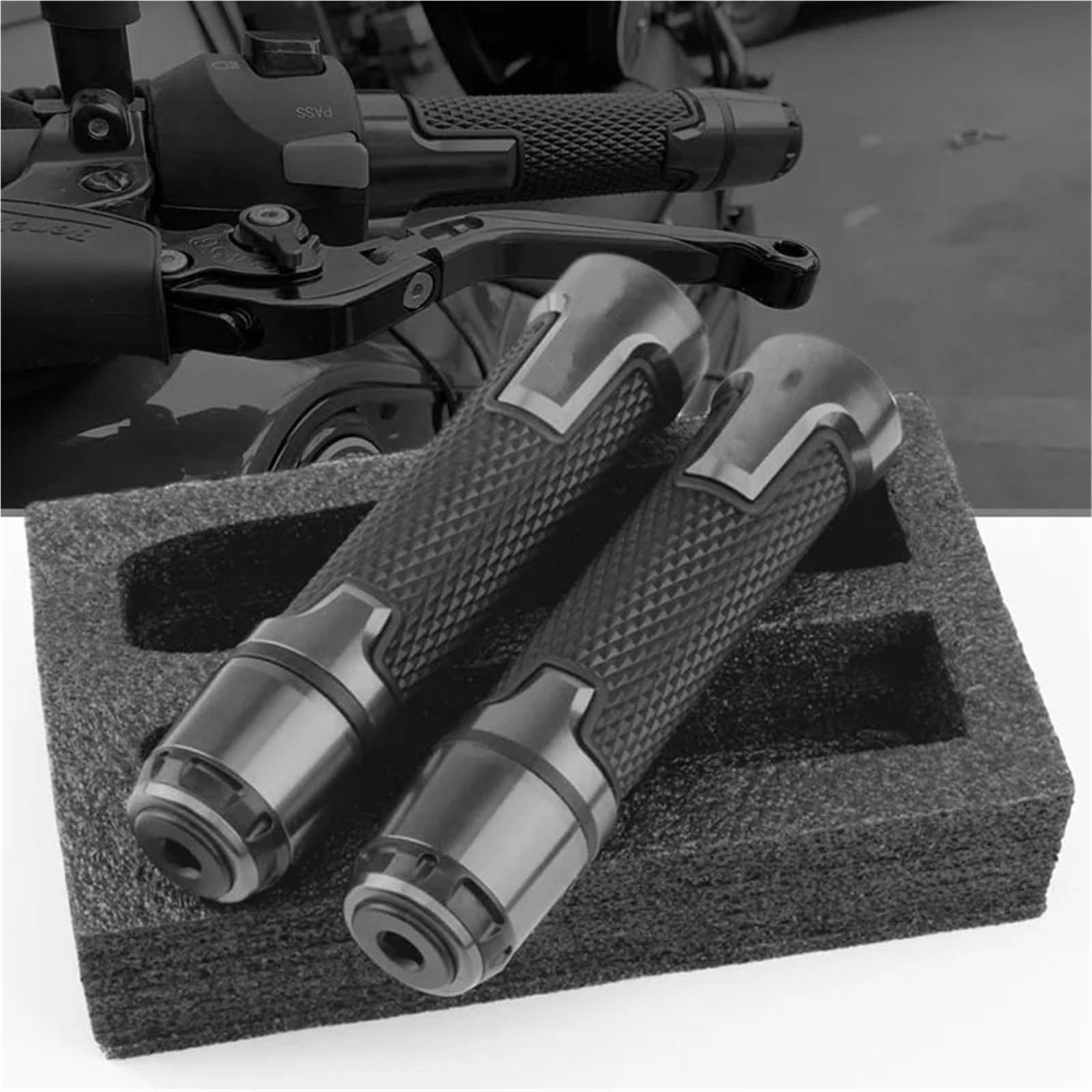 Gałki motocyklowe uchwyt Do XADV750 2017 2018 7/8 "22mm aluminiowe gumowe uchwyty Do kierownicę końcówki uchwytów nakładki Do kierownicę Skutera kończy uchwyty