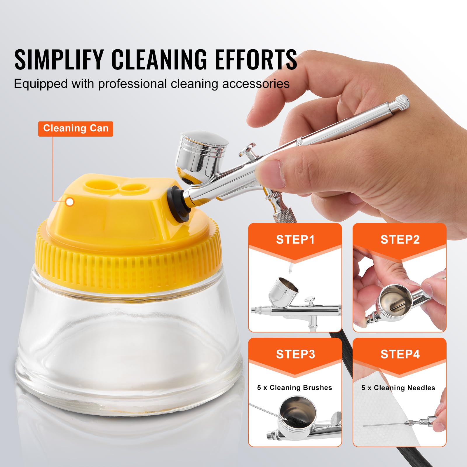 VEVOR Airbrush-Set, Luftkompressor mit Doppellüfter, professionelles Airbrush-System-Set mit 3 Airbrushes, Halter, Farbmischrad, Reinigungsbürsten-Set, Airbrush-Set für Kunst, Nägel, Kekse, Make-up, K