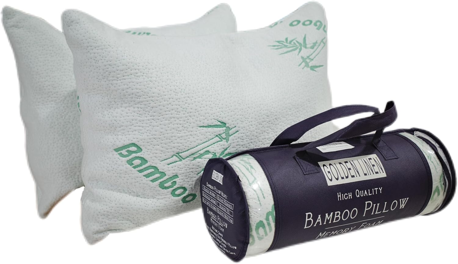 Golden Linens LLC Shredded Memory Foam Pillow King Size Set