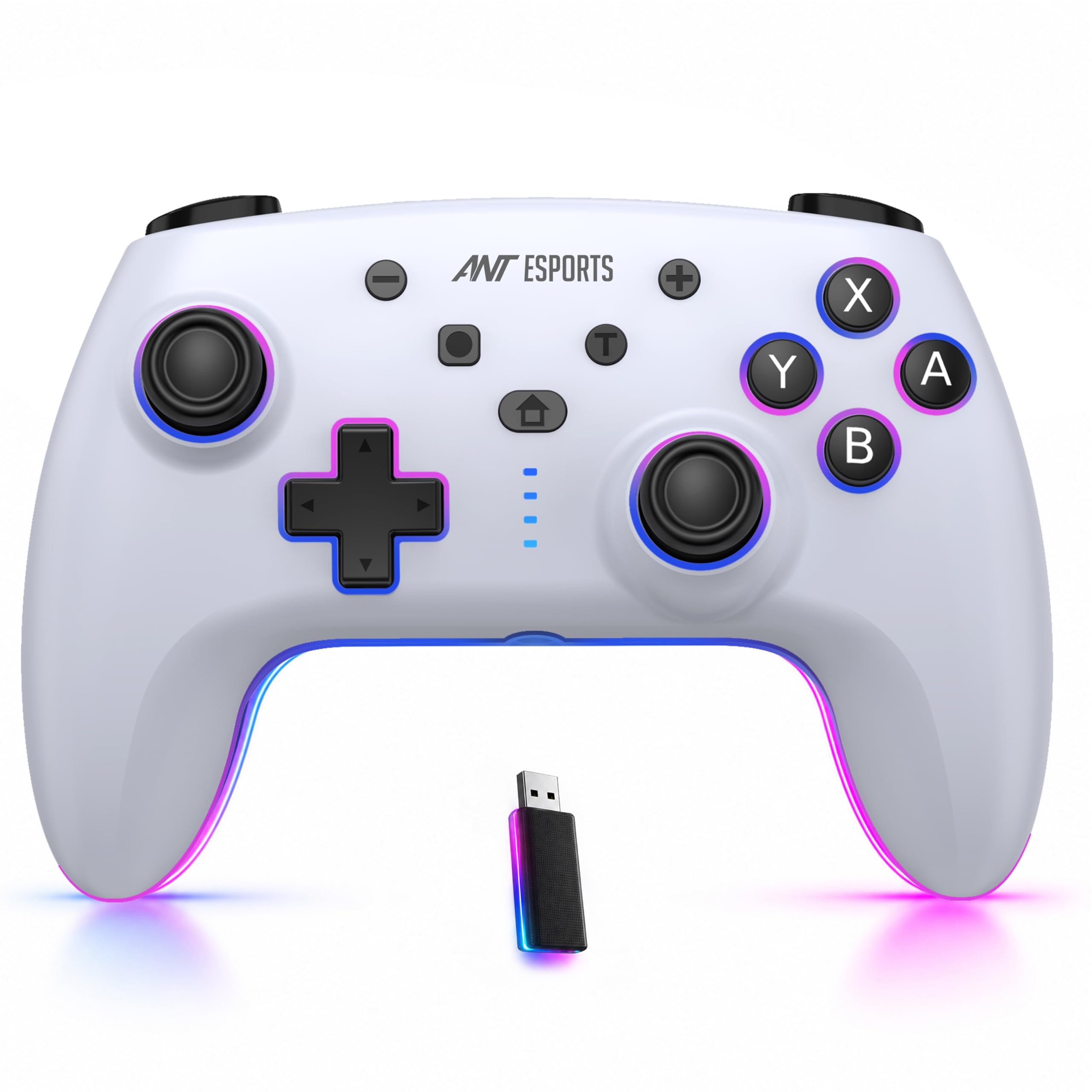 Ant Esports Supernova Lite White Wireless Gaming Controller for Android, iPhone|iPad,PC&Smart TV|Bluetooth Gamepad with Turbo Function, Dual Vibration, RGB Lighting,Macro Controls&Ergonomic Design-image-3