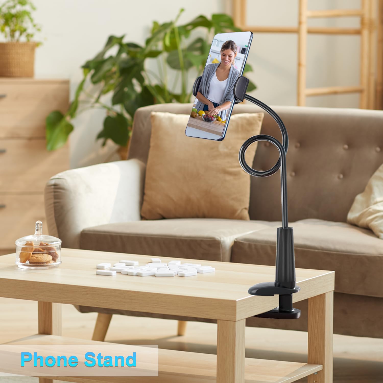 Webcam-Ständer für Schreibtisch, flexibler Schwanenhals, Webcam-Halterung, Arm mit Handyhalterung, Webcam-Ständer, Computerkamera-Schreibtischhalterung für Logitech C922 C930e C920S C920 C615 C960