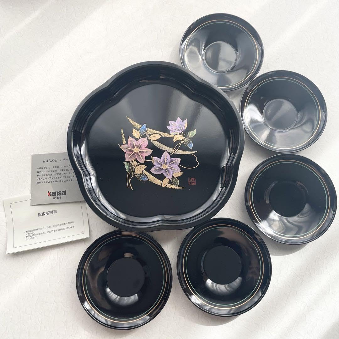 Amazon.co.jp: 山本寛斎 茶菓セット 華仙 KANSAI URUSHI 漆 菓子鉢