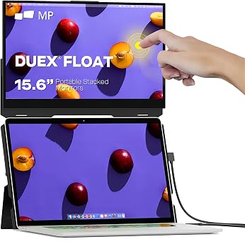 Duex Float New Mobile Pixels 15.6 "شاشة محمولة مكدسة ، شاشة لمس محمولة FHD IPS مدمجة ، موسع شاشة كمبيوتر محمول USB C / HDMI مغناطيس اختياري ، Windows ، MacOS ، ChromeOS ، Switch