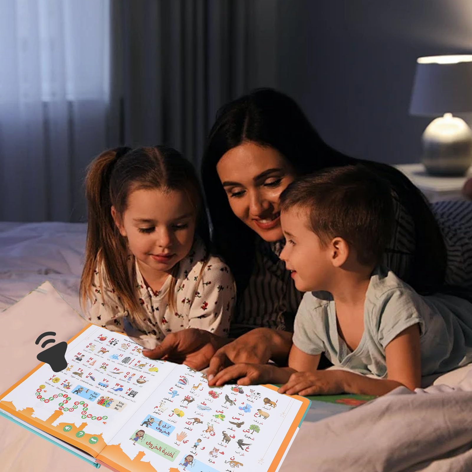 Livre Sonore Bilingue Anglais-arabe – Interactif Avec Retour Audio, Batterie 600 MAh, Pour Enfants Dès 3 Ans