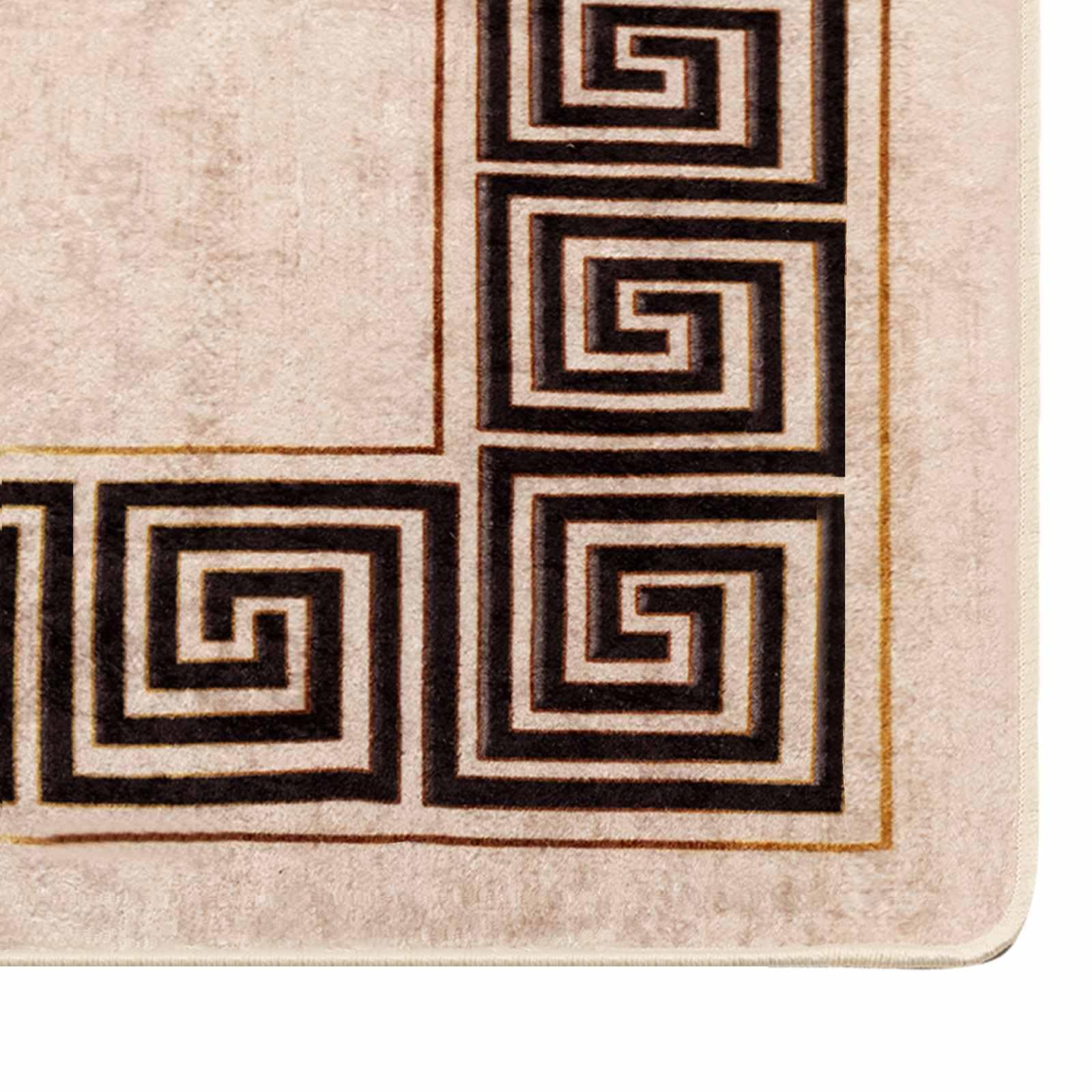 Marsa Tapis de sol - Noir - 50 x 100 cm - Polyester - PVC - Antidérapant - Lavable - Moderne - Pour salon et chambre à coucher