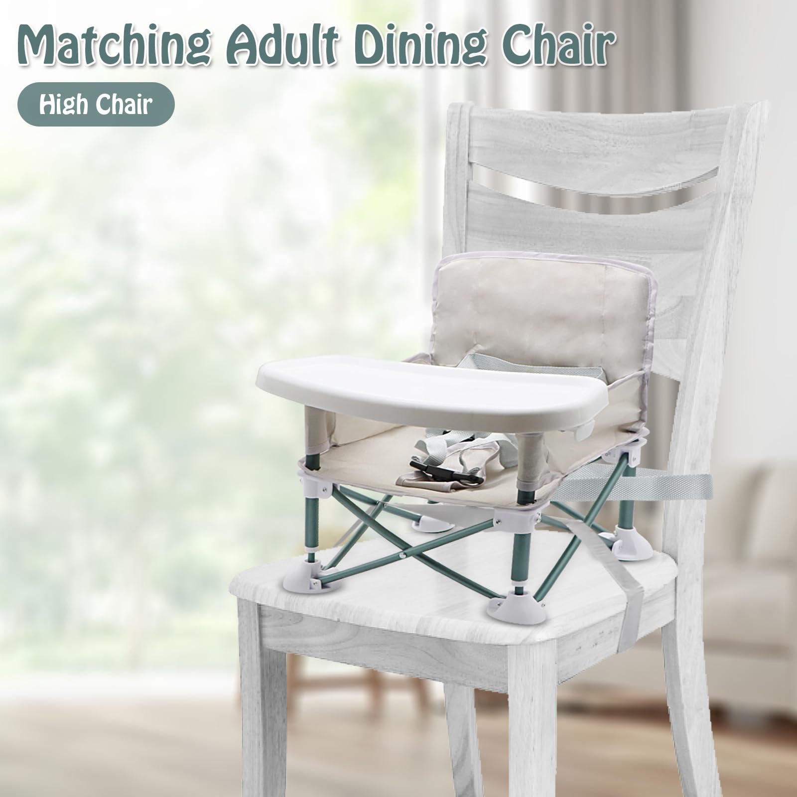 Silla de camping para bebé con bandeja, asiento elevador plegable para niños, silla alta portátil con bolsa de viaje, silla alta de viaje, silla de alimentación de bebé para picnic, camping