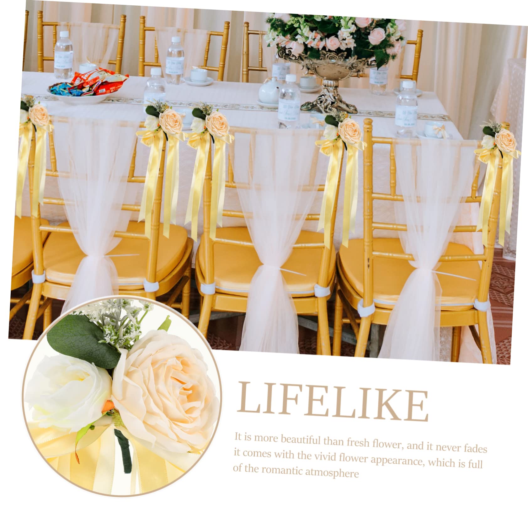 STOBAZA 8stücke Hochzeitsauto Blumen Dekoration Für Rückspiegel Simulation Rosen Für Brautwagen Elegantes Auto- Ergänzung Für Hochzeitsfeierlichkeiten
