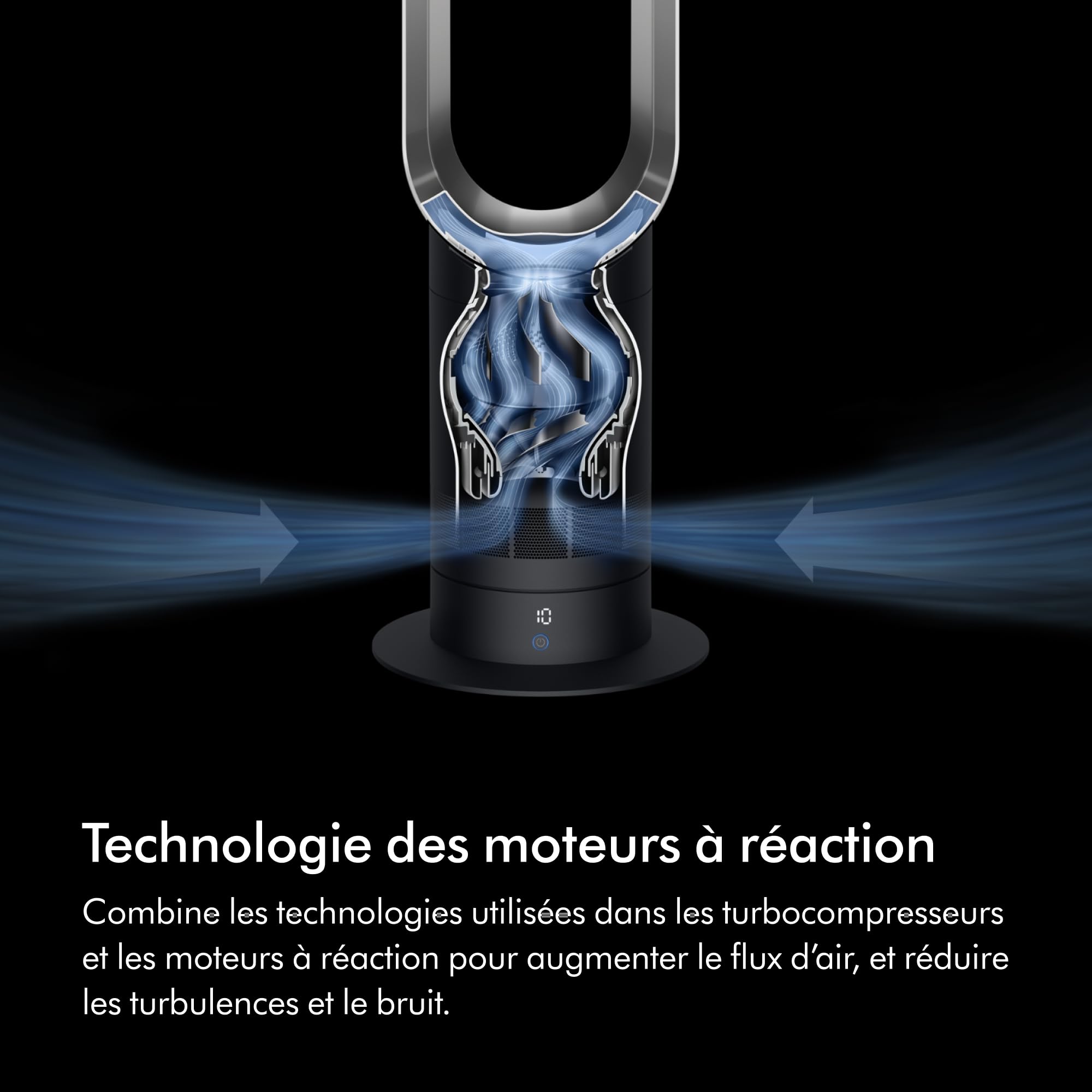 Dyson Cool™ Ventilateur AM07 sans pales et puissant, avec technologie Air Multiplier™ (Blanc/Argent)