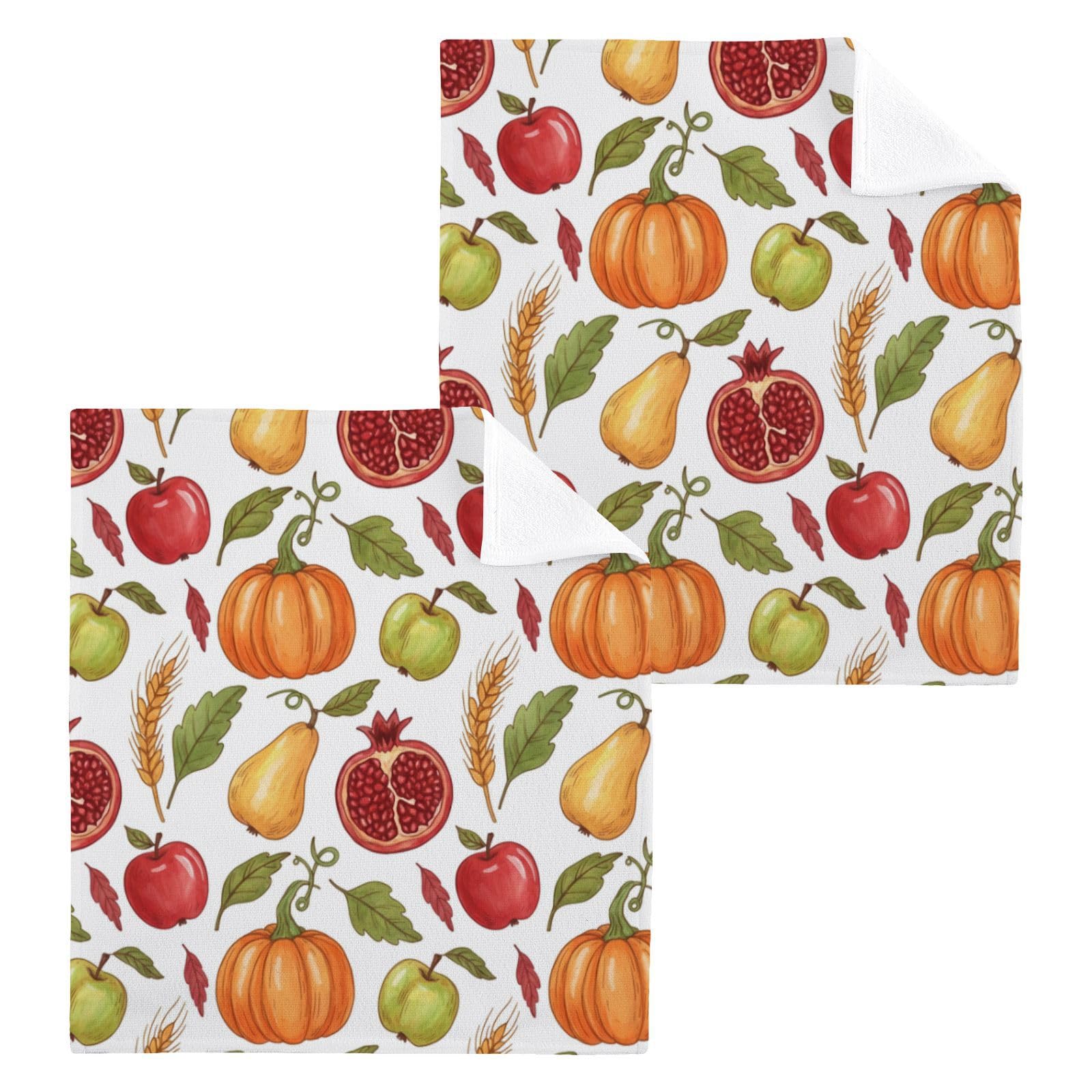 BOESI Veggie 12x12in Cotton Washcloth,Soft Absorbent Face Towel