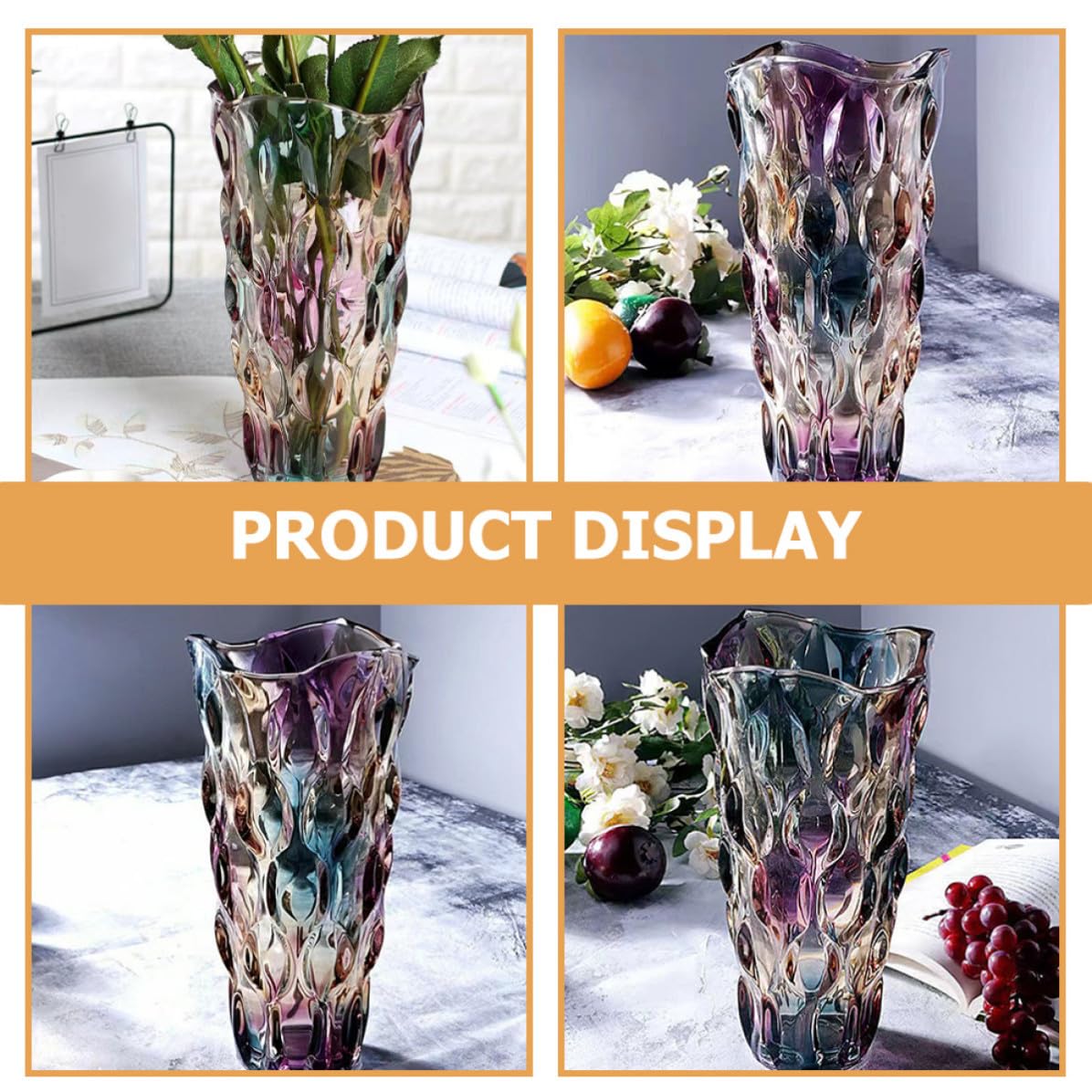 Vaso Stile Nordico Elegante in Vetro Spesso, per Fiori per Casa | Design Versatile da Scrivania, Adatto per Casa e Ufficio, Decorazione Raffinata in Vetro