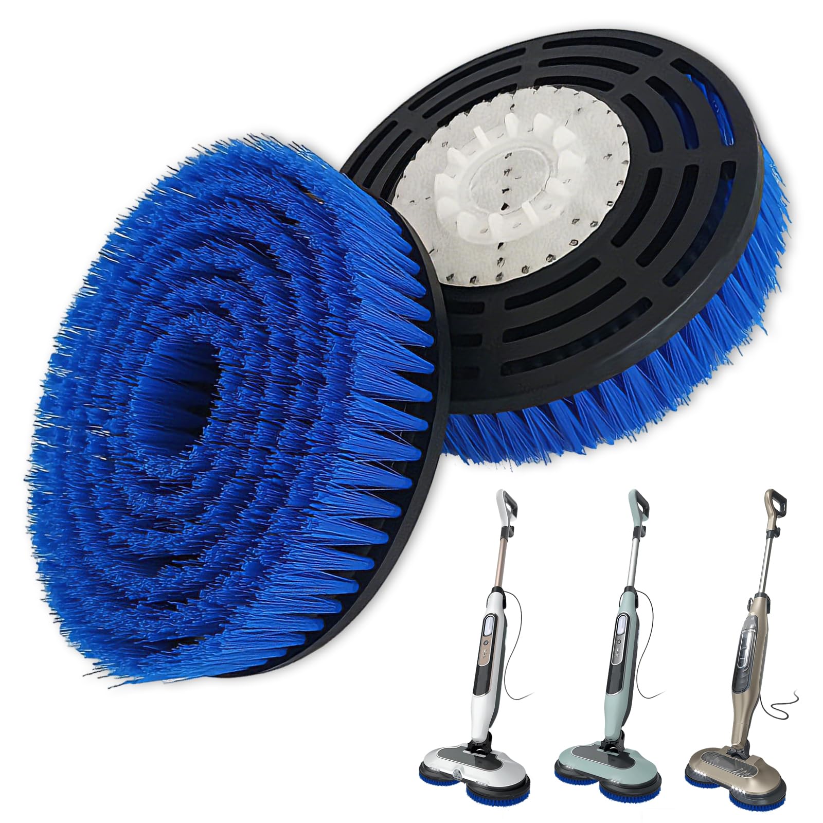 2 ensembles de têtes de brosse de remplacement pour nettoyeur vapeur S8201 compatibles avec les balais vapeur Shark S7000/S7001/S7005/S7201/S7020/S7000AMZ/S8000/S8001/S8201, nettoyage en profondeur
