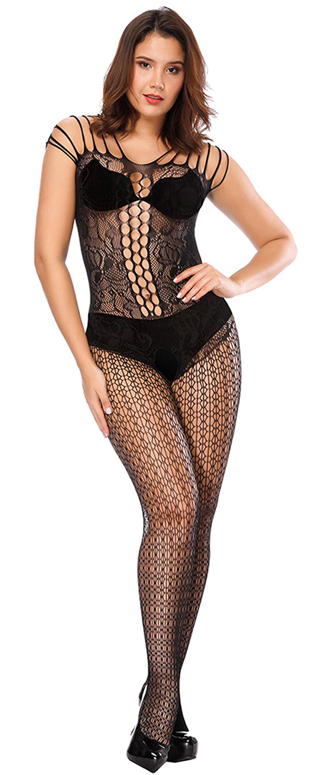 Women's Polyamide Elastane Full Body Stockings(MS-2062_Black_Free Size)-image-39