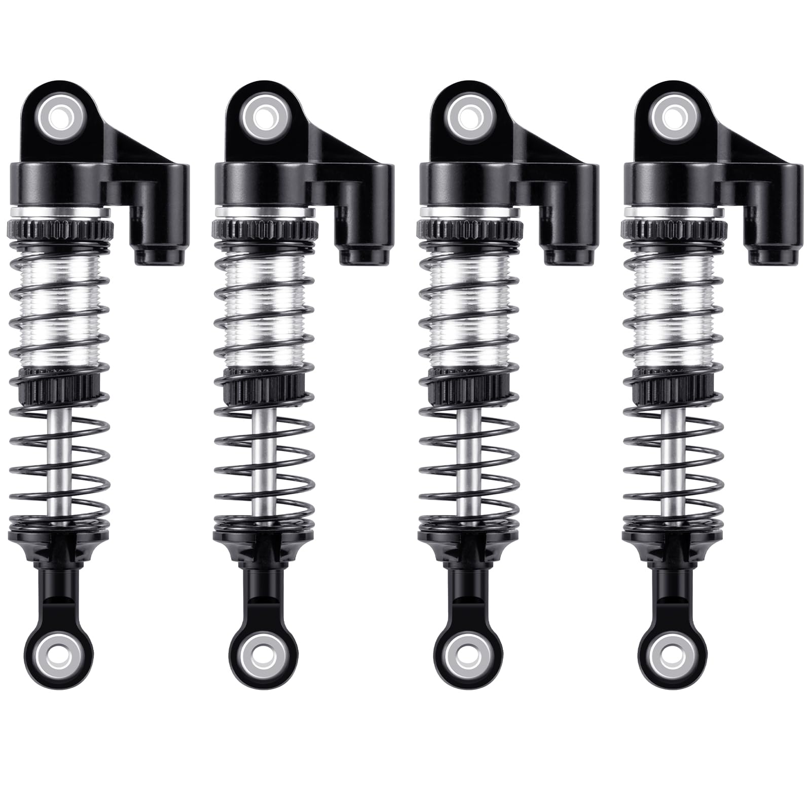 RC Shock Absorber 53mm Dampers 4Pcs for Redcat Ascent 18 Upgrades 1/18 Scale RC Crawler Car Accessories, Black