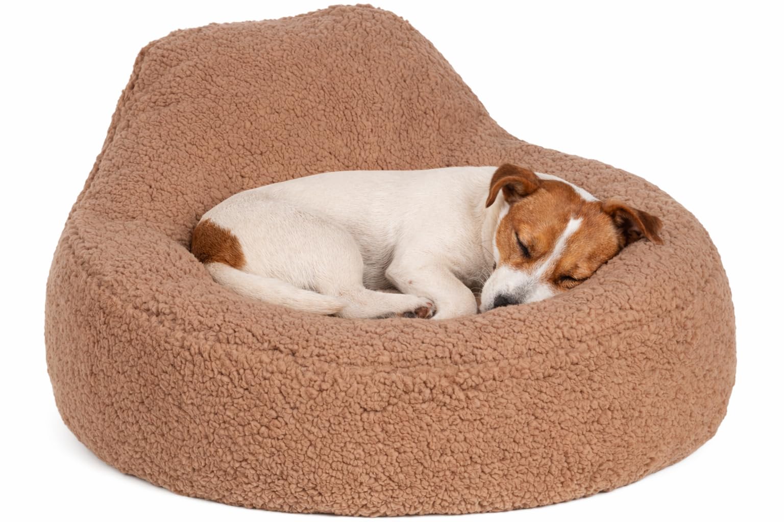Panier Chien - Panier Chat - Sofa Felpa Moka - 58x58x33 cm - Coussin Peluche Confortable avec Housse Amovible Lavable et Fond antidérapant