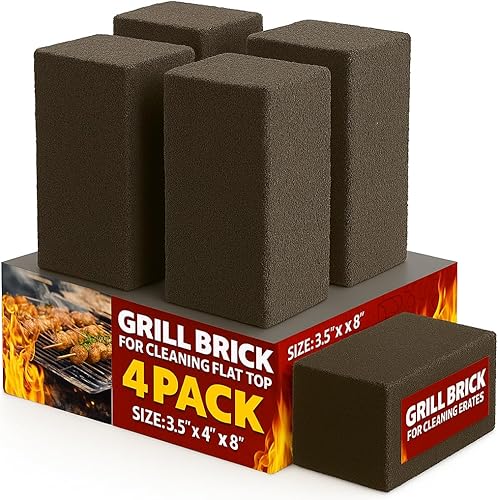 Miniatura 9 de Ladrillo de limpieza de parrilla resistente, 1 paquete. Herramienta de piedra pómez de grado comercial limpia y desinfecta parrillas o parrillas
