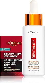 Sponsored Ad - L'Oreal Paris Revitalift 12% Pure Vitamin C Serum, Vitamin E, Salicylic Acid, Moisturizing, Smoothing & Bri...