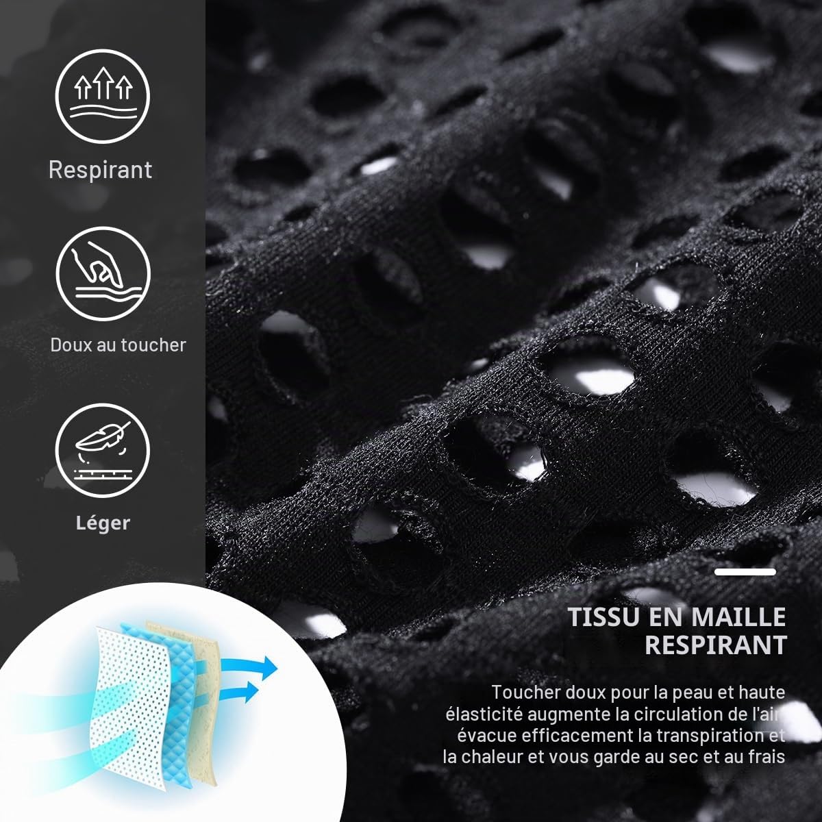 Slip Homme Sexy Chic Transparent Caleçon sous-vêtements Lingerie Sexy Hommes Mesh Respirant Underwear Noir M