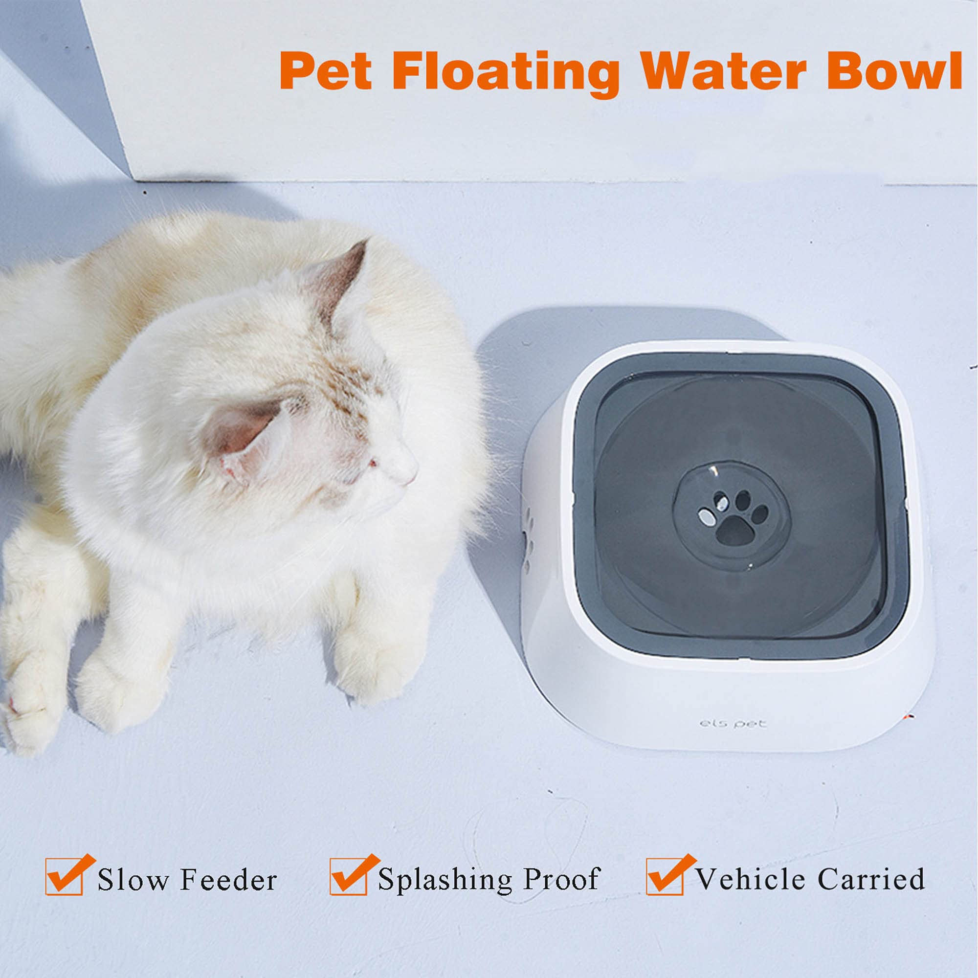 Dog Bowl Dog Water Bowl Pet Water Bowl Slow Water Feeder Dog Bowl No-Slip Pet Water Dispenser 35oz Feeder Bowl 4