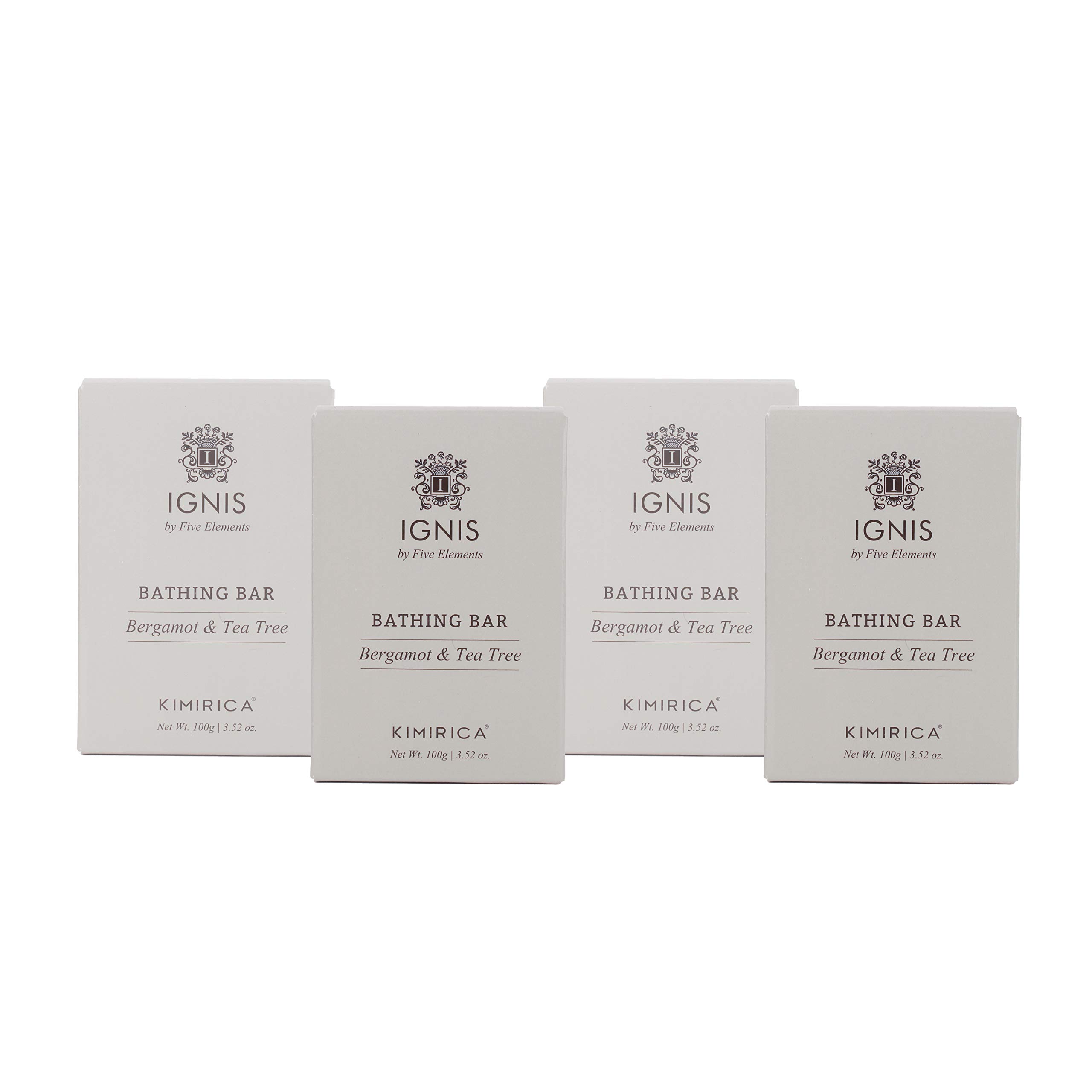 Kimirica Ignis Bergamot and Tea Tree Handmade Bathing Soap Bar For Men, 100% Vegan & Paraben Free, Pack of 4 (4 x 100g Each)-image-19