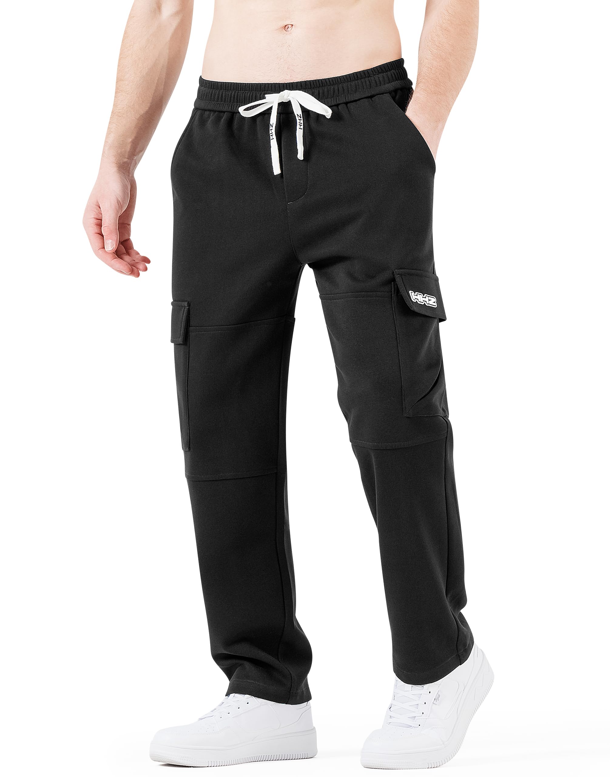 HHZMen's Cotton Casual Loose Fit Sweatpants Yoga Athletic Lounge Pants Jogger Running Jersey Pants for Men with Pockets