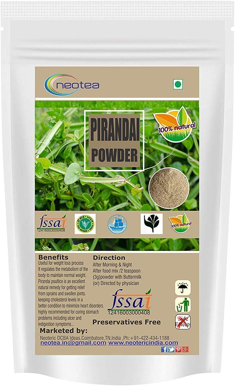 Neotea Adamant Creeper | Veldt Grape | Cissus Quadranglaris | Pirandai Powder - 300gm