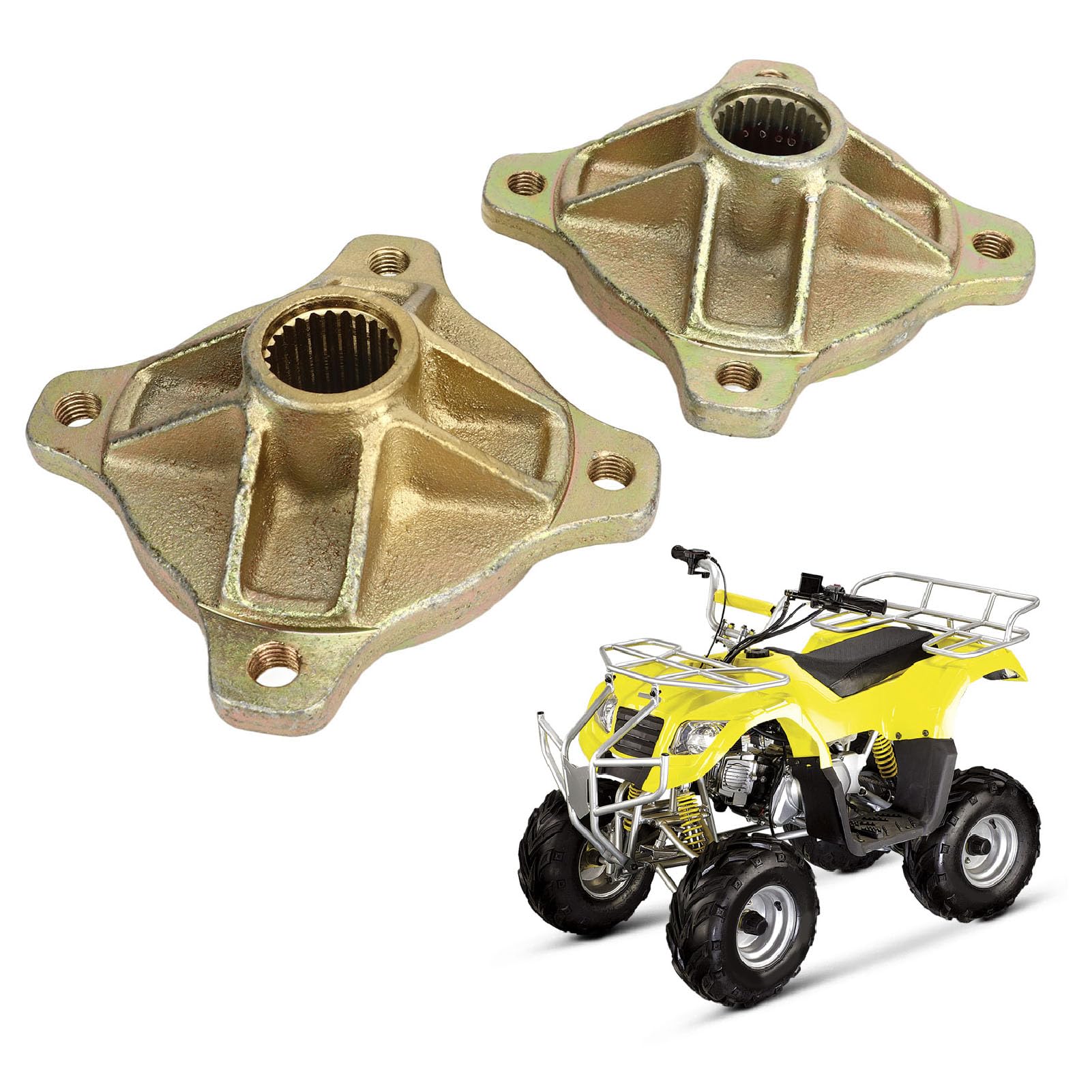 Moyeu d'essieu arrière de roue kuuleyn, 1 paire 4 étalons 24t môtes de roue d'essieu arrière spline 25 mm pour 125cc 150cc 200cc go kart atv quad