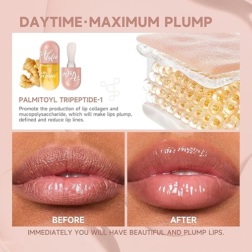 Miniatura 10 de DEROL Lip Plumper by Vafee - Suero natural para el cuidado de los labios potenciador de labios para una máscara de labios más completa hermosa más