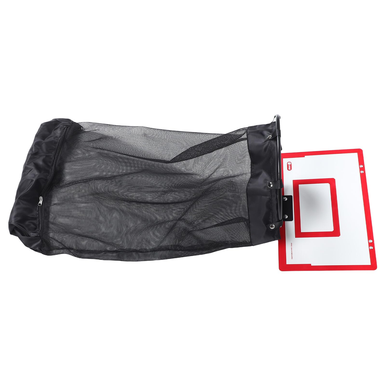 Panier à linge suspendu pliable rouge avec panneau en bois et filet amovible