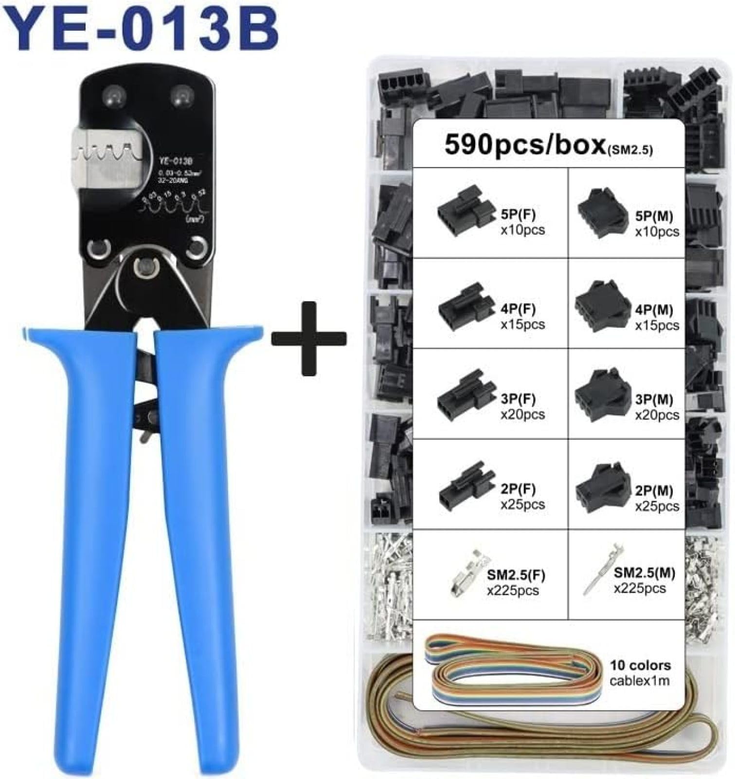 Pinza Crimpatrice XH2.54 0,08-0,5 Mm² Per Servo E Batteria JST – Blu E Nero - 4